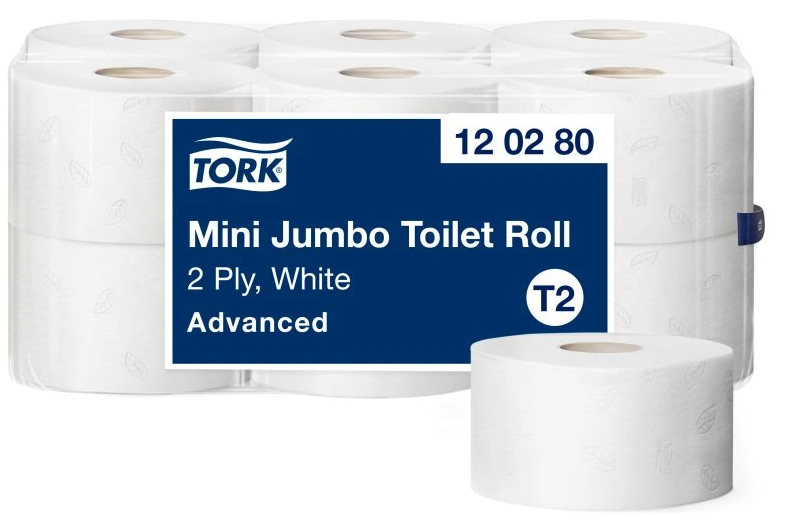 Papier toaletný Tork Mini Jumbo Neutral, biely, 2-vrstvový, 170m/T2